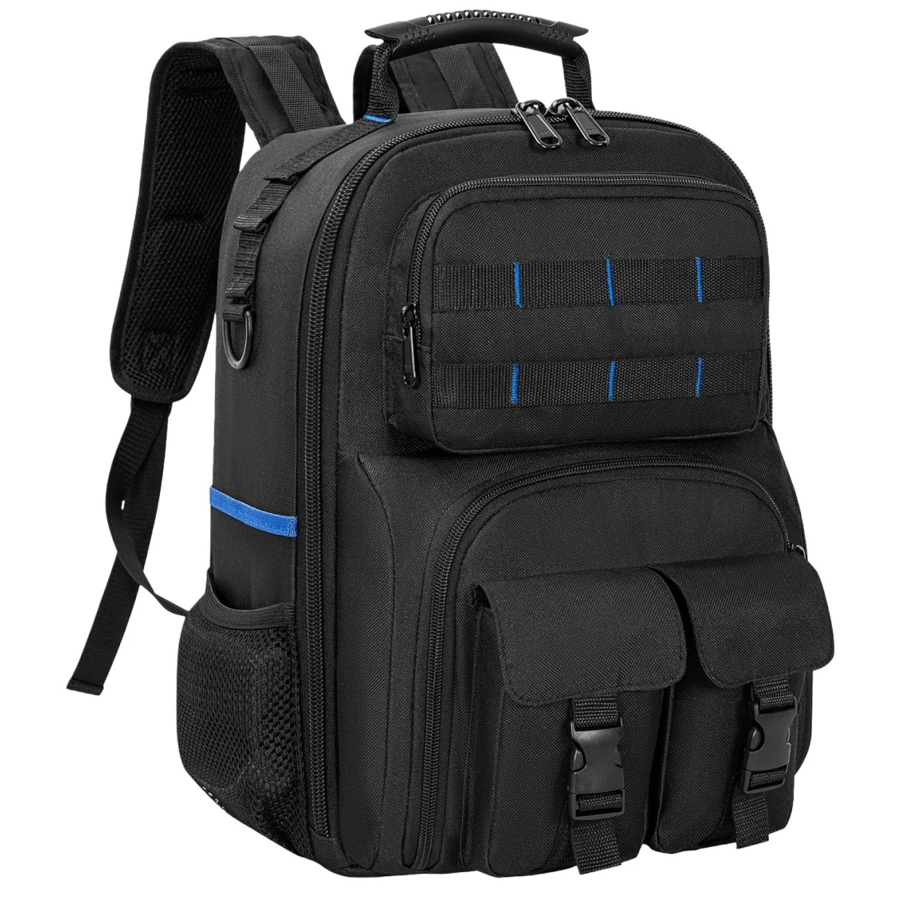 Tool Backpack, Heavy Duty Tool Bag with Padded Shoulder and Removable Tool Organ