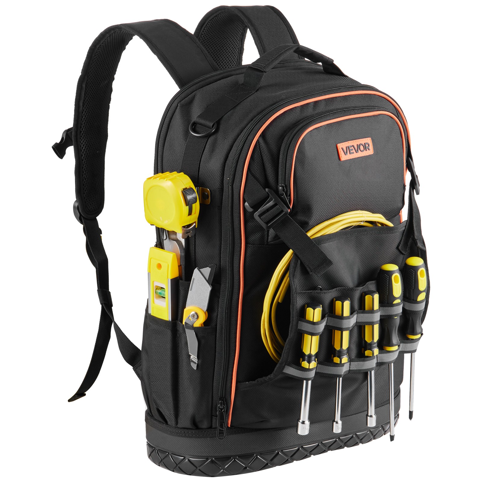 VEVOR Tool Backpack with Tools 65 Pockets Tear-resistant Jobsite Backpack