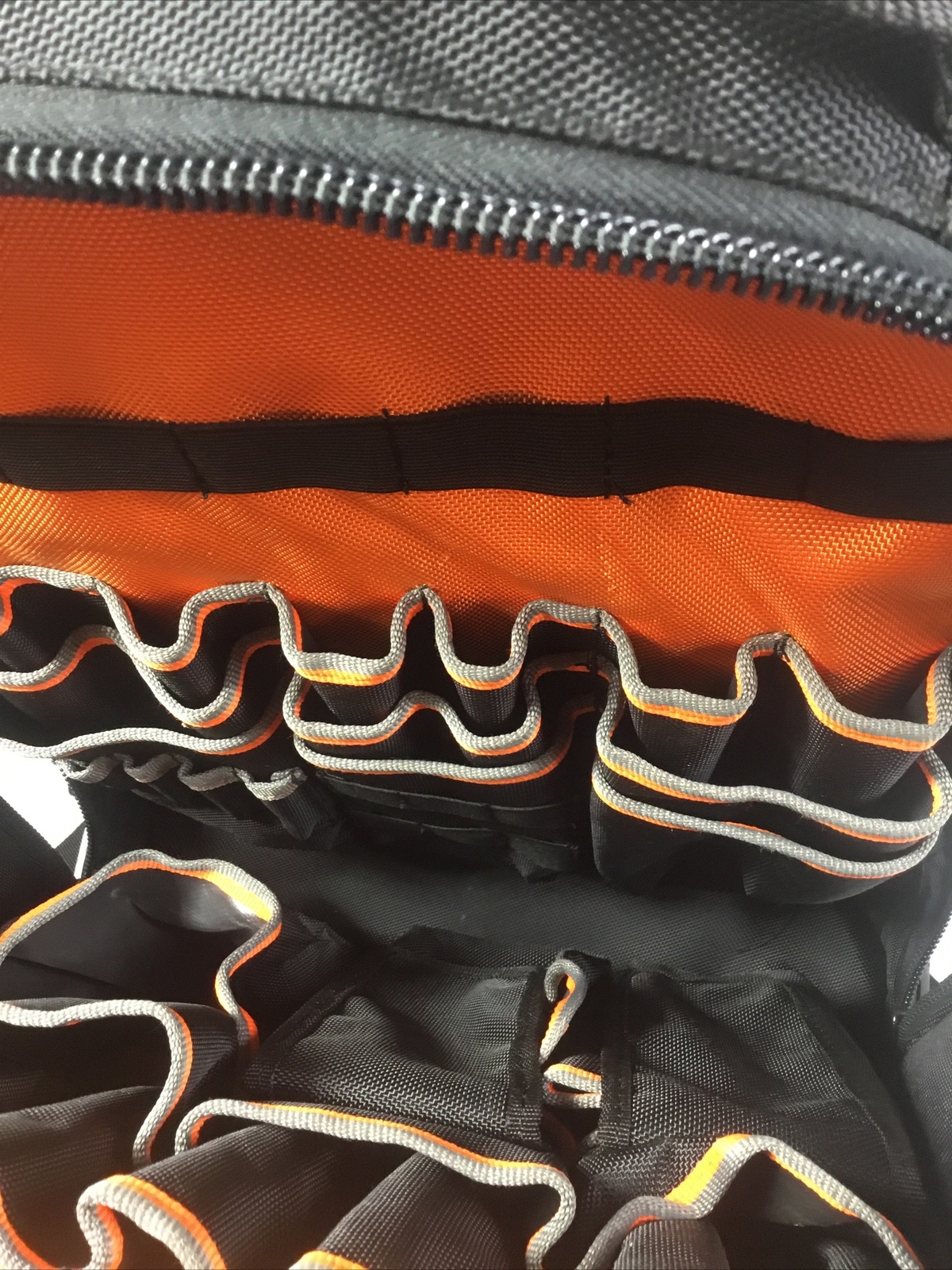 TRADESMAN 55421BP-14 Tool Bag Orange Black Back Pack Electrician Plumber Repair