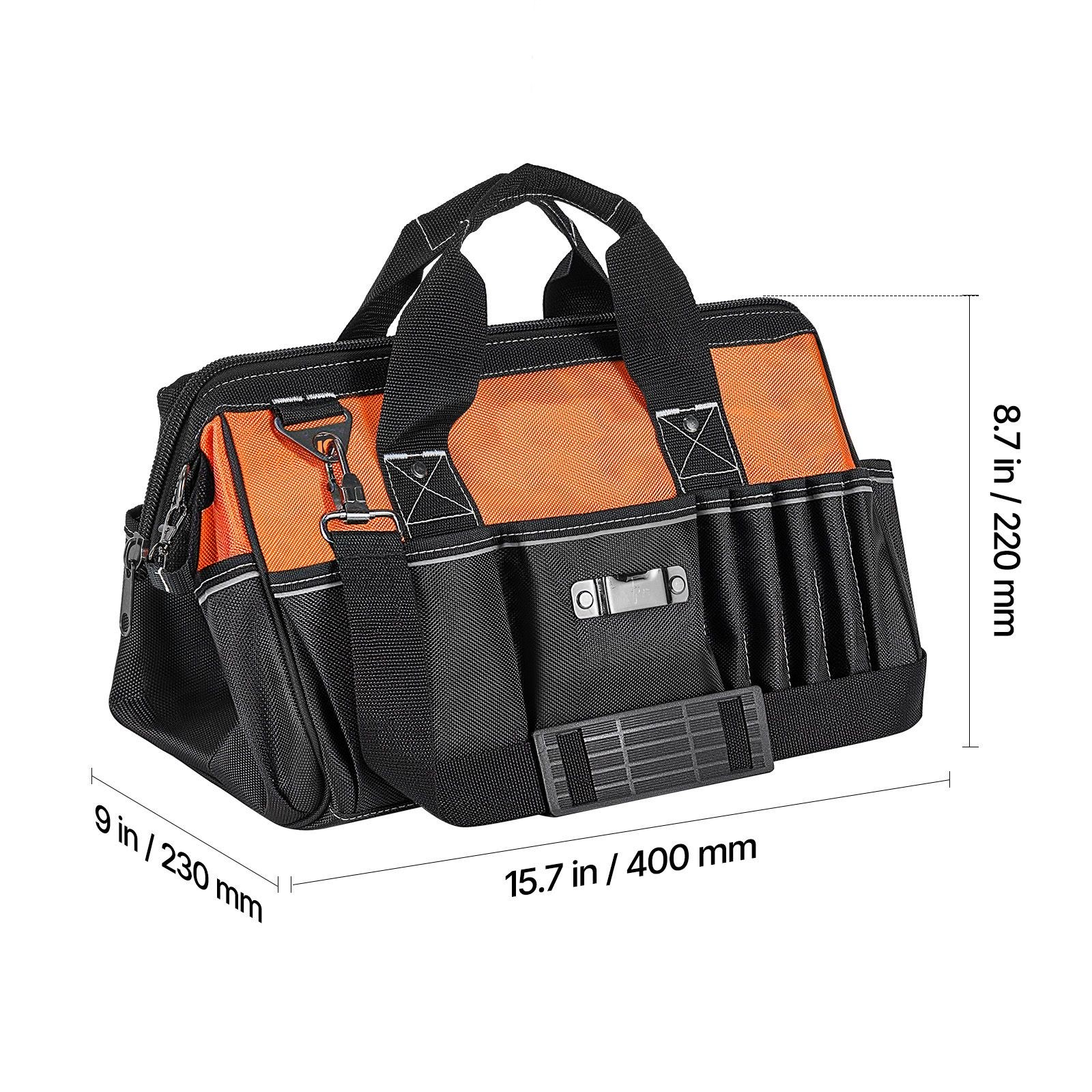 15.7in 33-Pocket Tool Bag Organizer, 1680D Portable Work Pouch