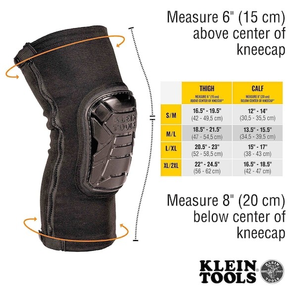 Klein Tools 60850 Tough-Flex Knee Pad Sleeve Xl/Xxl, 2-Pair
