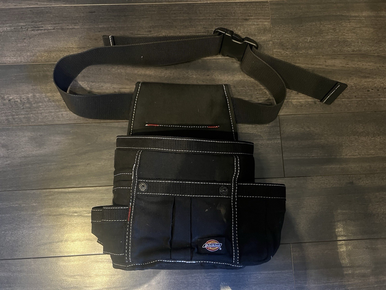 Tool Belt Pouch 8 Pocket Webbing Reinforced Black Dickies – Used