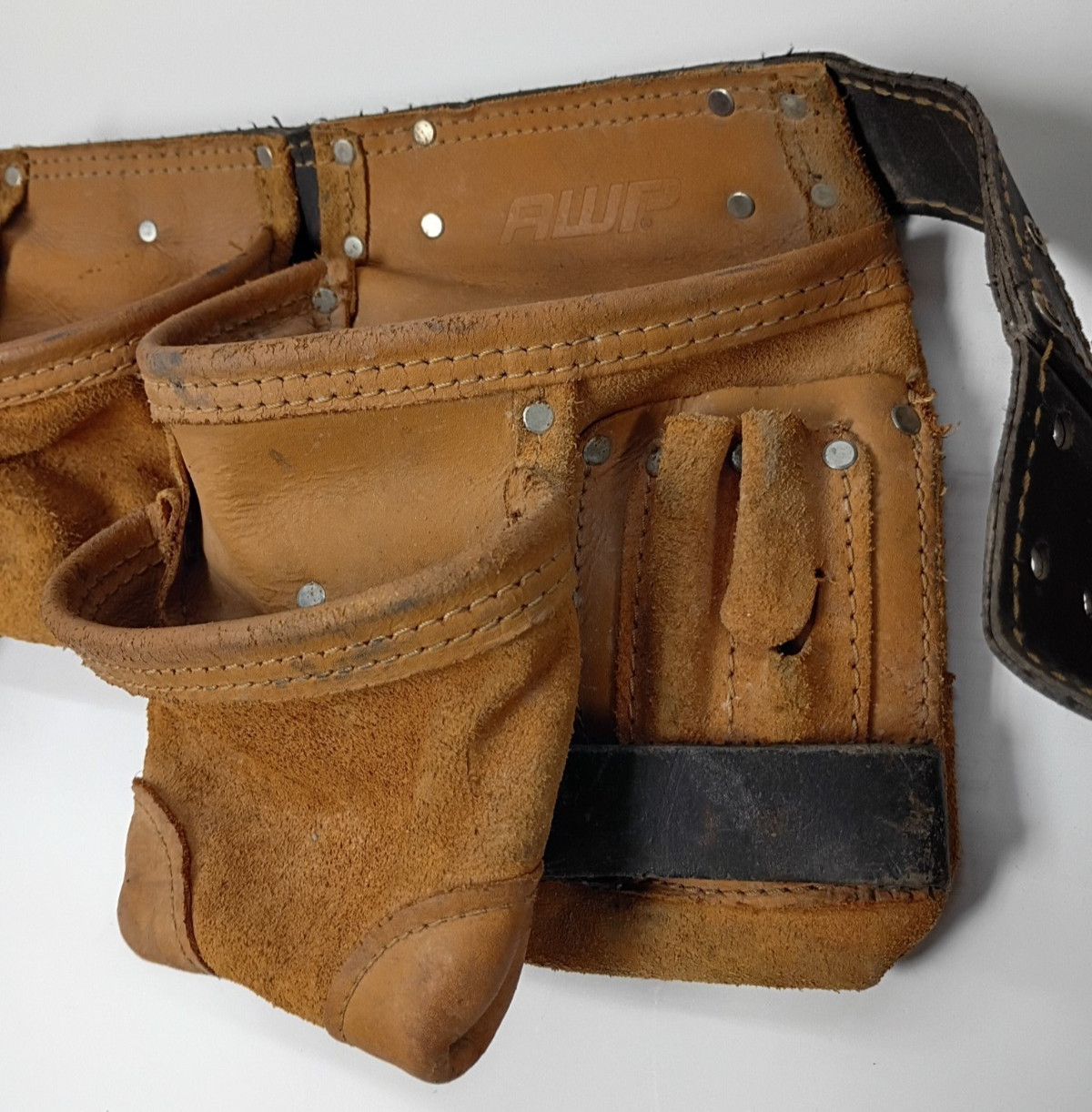 AWP LEATHER CONSTRUCTION GENERAL CONTRACTOR UTILITY TOOL BELT ADJUSTABLE