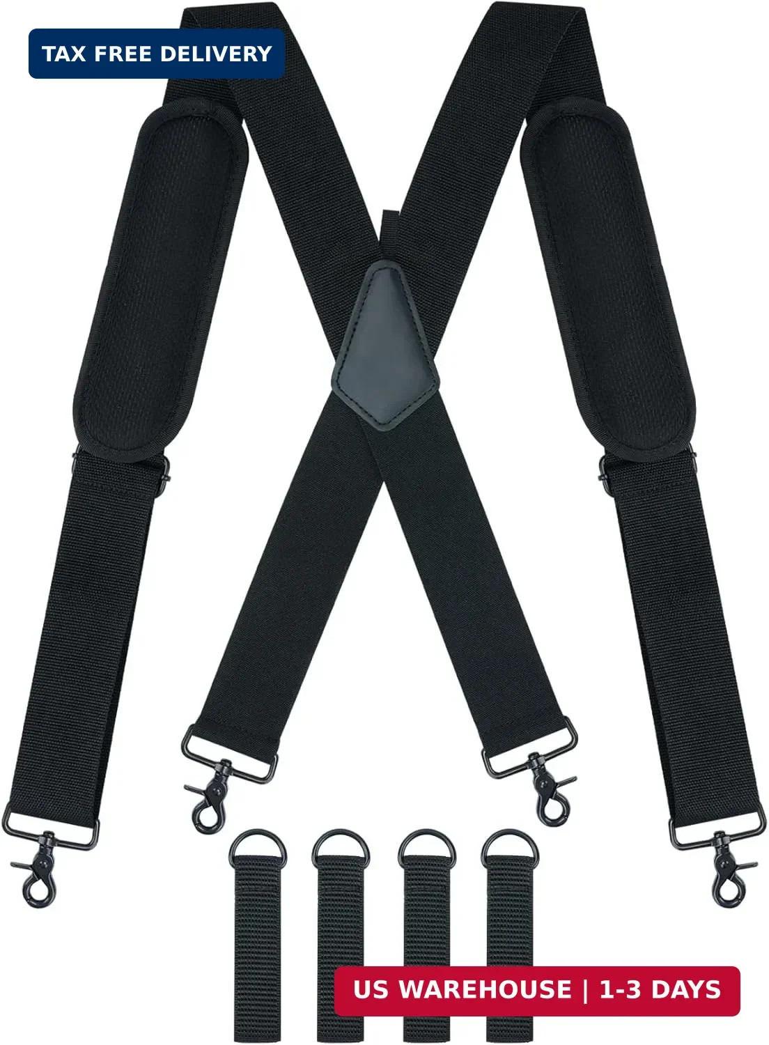 MELOTOUGH Tool Belt Suspenders Padded Work Belt Suspender with Attachment Loops