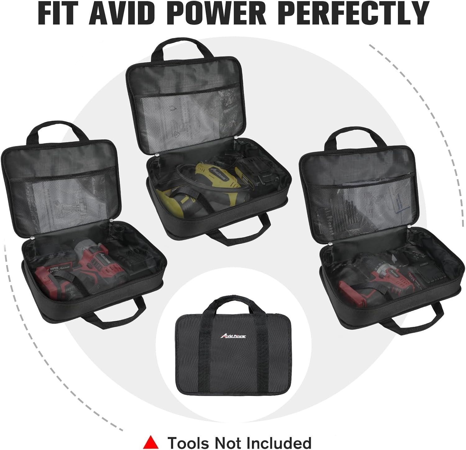 Versatile 12-Inch Tool Carrying Case with Mesh Organizers & Zipper Closure