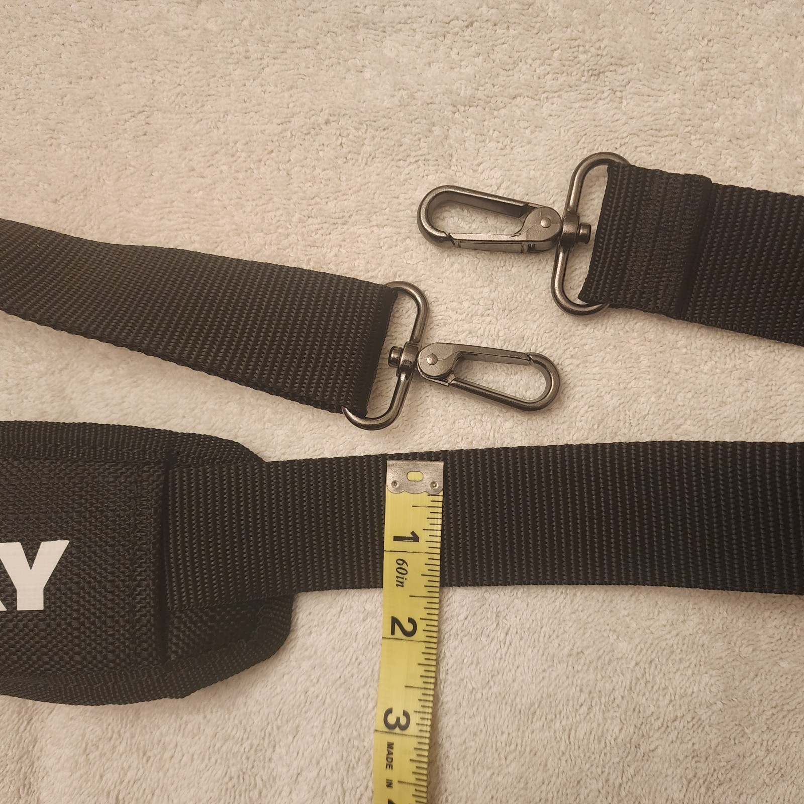 New Husky Tool Bag Adjustable 1.5” Shoulder Strap 30”-56” Metal Clip Hardware