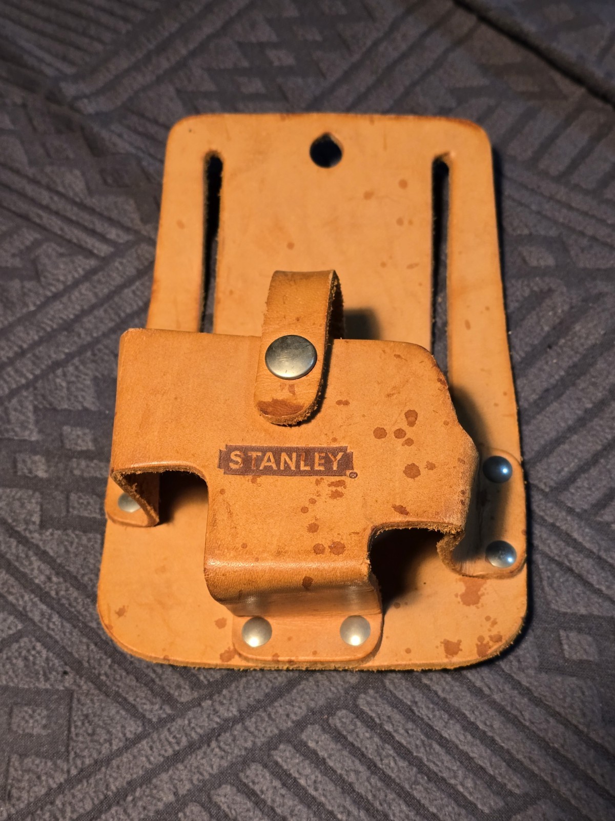 Stanley Leather Measuring Tape Holder Tool Belt Holster Only-Vintage