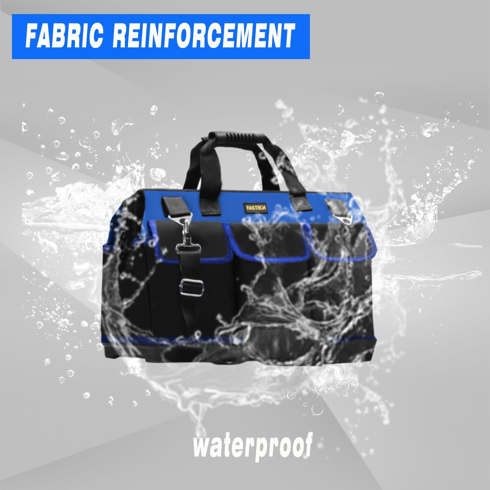 FASTECH 22 Inch Bottom Tools Bag With Wide Mouth For Tool 22INCH, blue