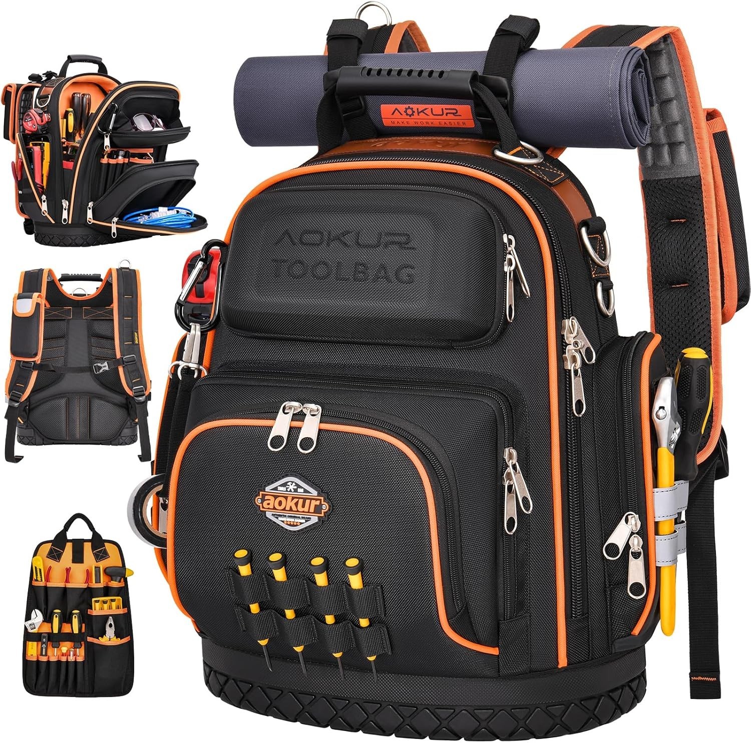 Ergonomic Design Tool Backpack Heavy Duty with Tool Pad | Nano Scratch Resistant