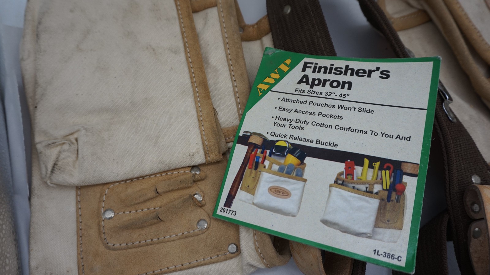 AWP Cotton Canvas Leather Adjustable Work Finisher Tool Belt Pouch Bag New