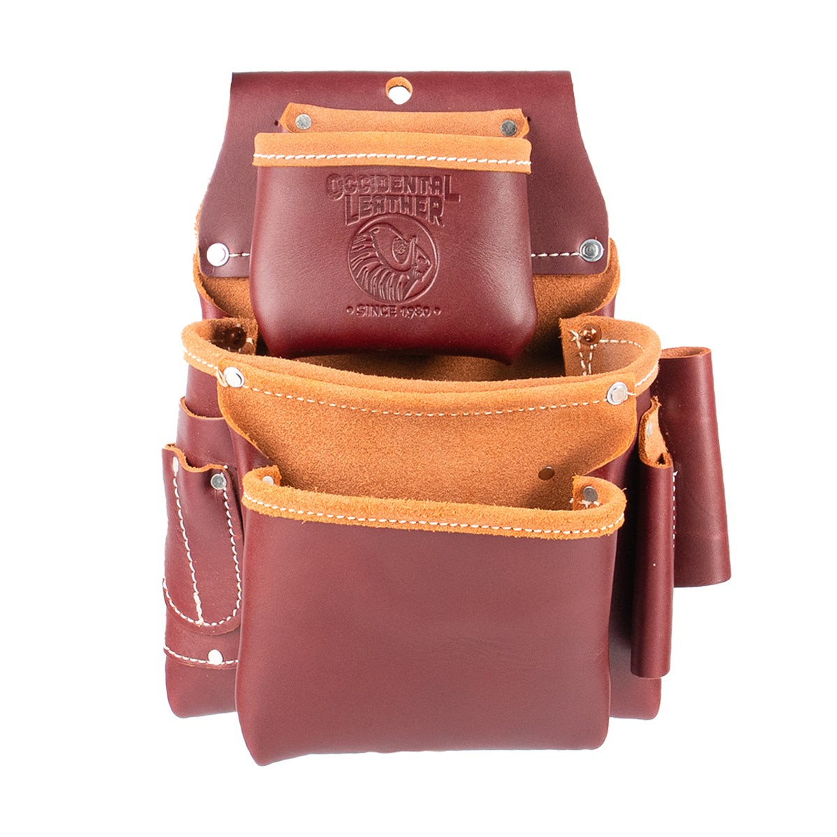 Occidental Leather 5060 3-Pouch General Carpentry All Leather Pro Fastener Bag