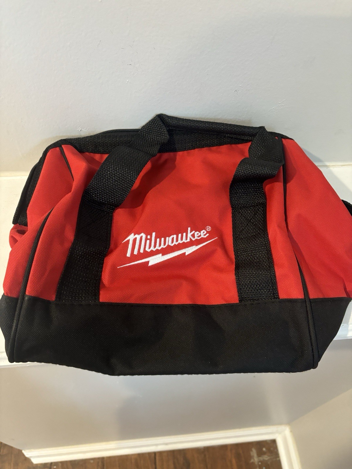 Milwaukee Nylon Tool Bag Red/Black Zipper Closure with Handles brand new no tags