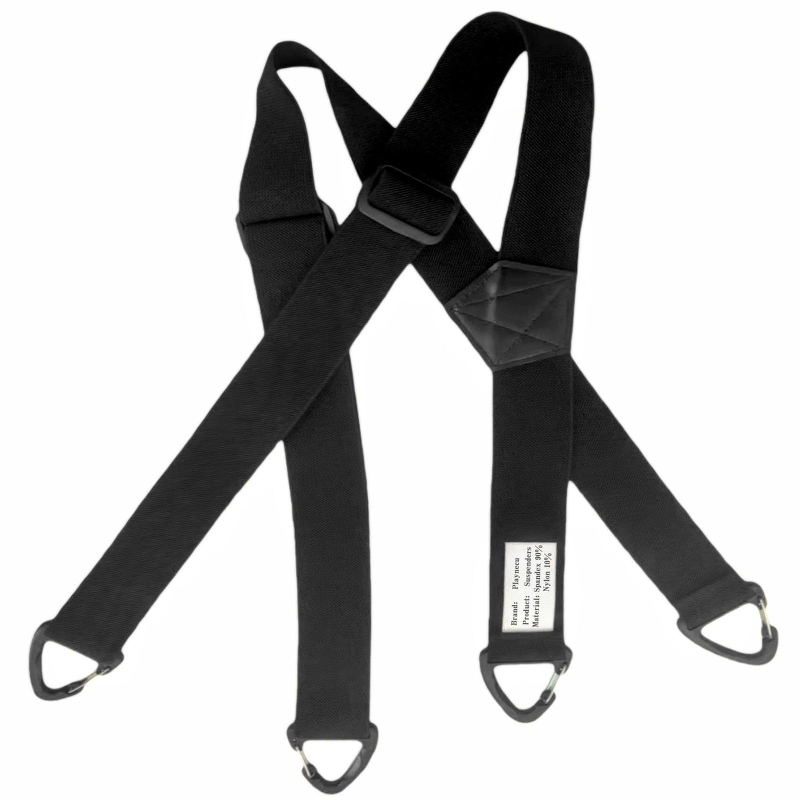 playneeu Suspenders for Men, Adjustable X-Back Elastic Pant 1Pack, Black