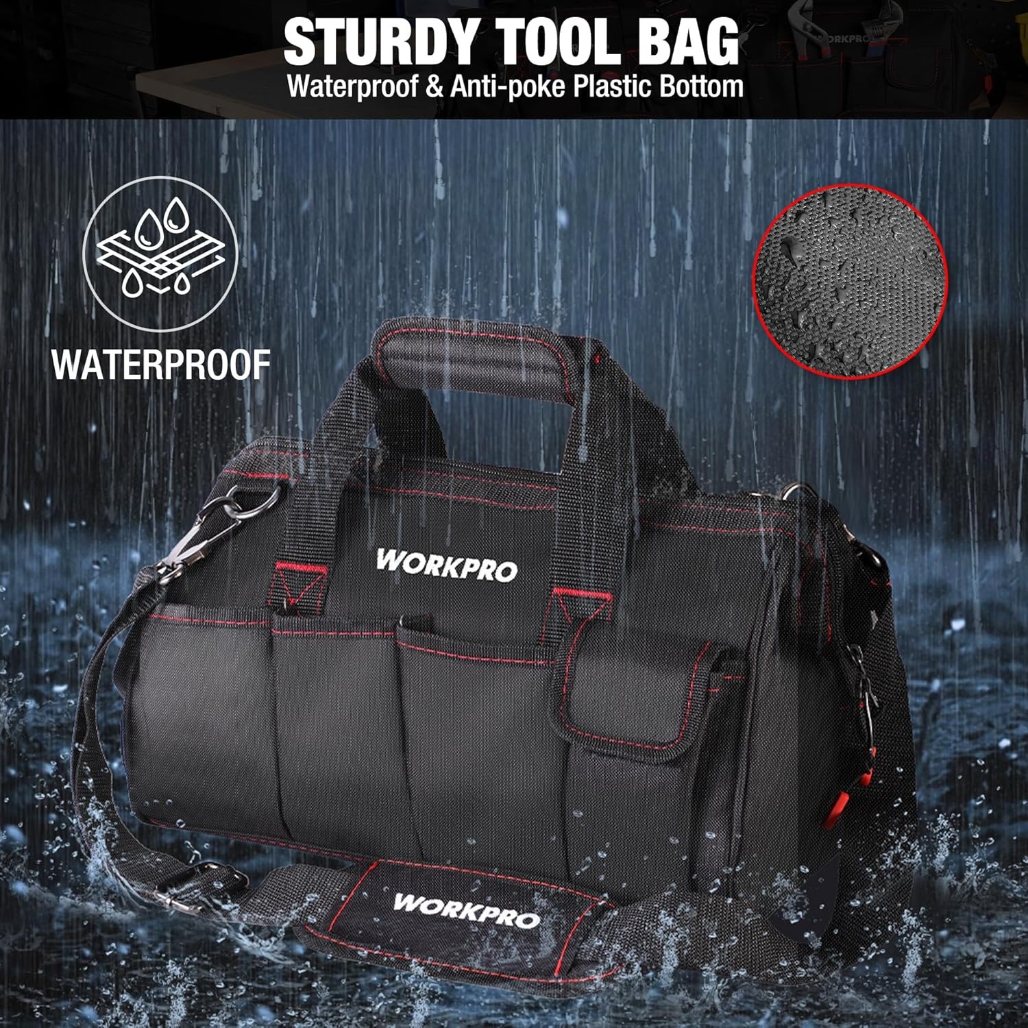 WORKPRO 16 Inch Close Top Tool Bag W081022A