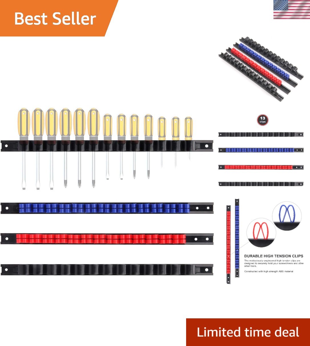 4 pcs Screwdriver Organizer and Wrench Organizer, Hand Tool Holder, Plastic R…