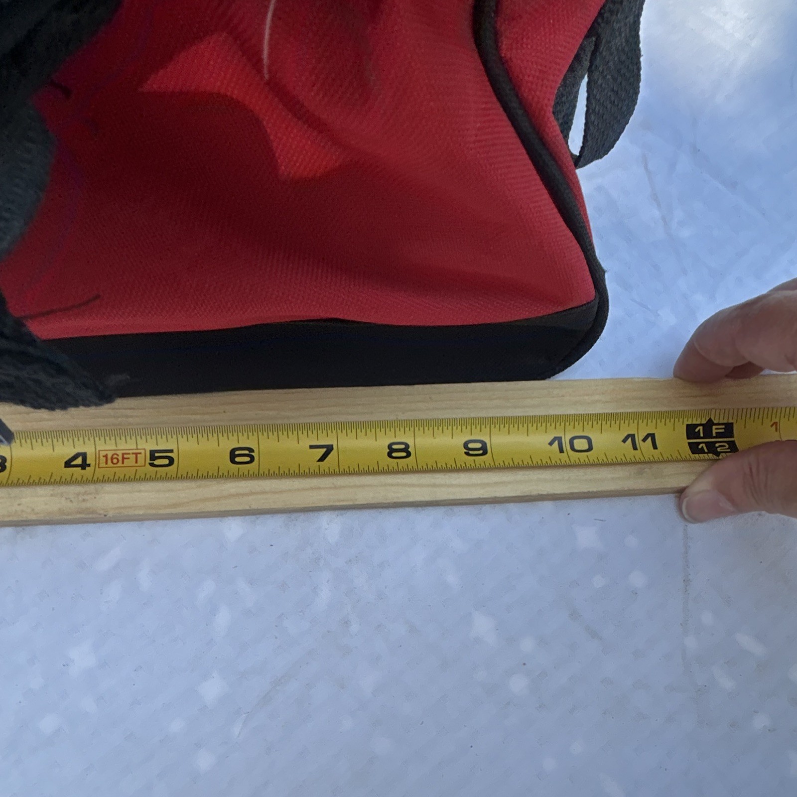 Milwaukee Red/Black Fabric Tool Bag Zipper Closure Dual Handles 11x6x8 in