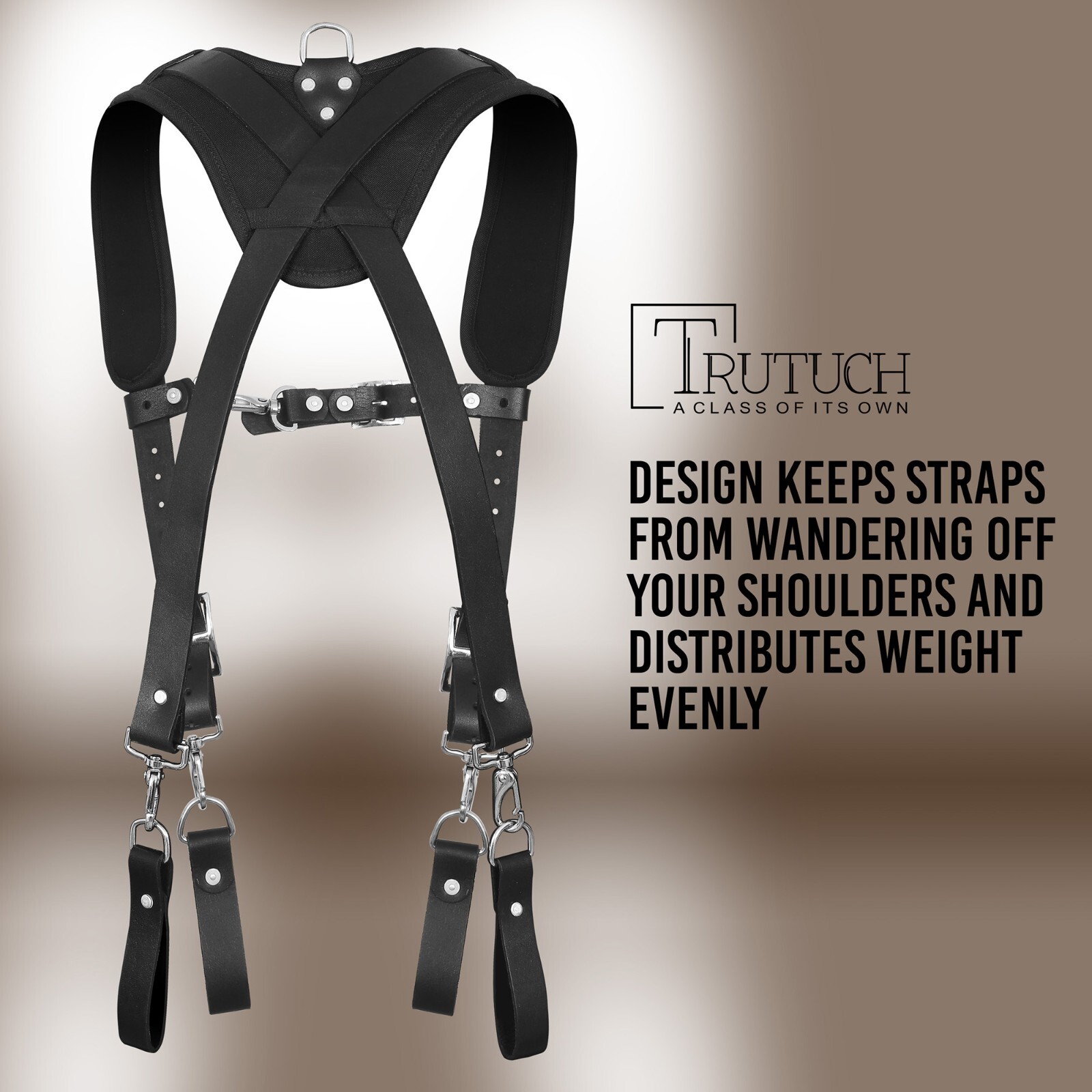 TRUTUCH Nylon and Leather Tool Belt with Leather Work Suspender | Framers