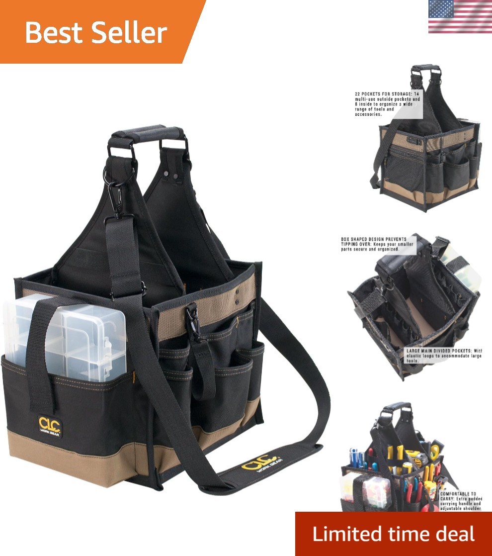 CLC 1528 Large Electrical and Maintenance Tool Carrier, Black