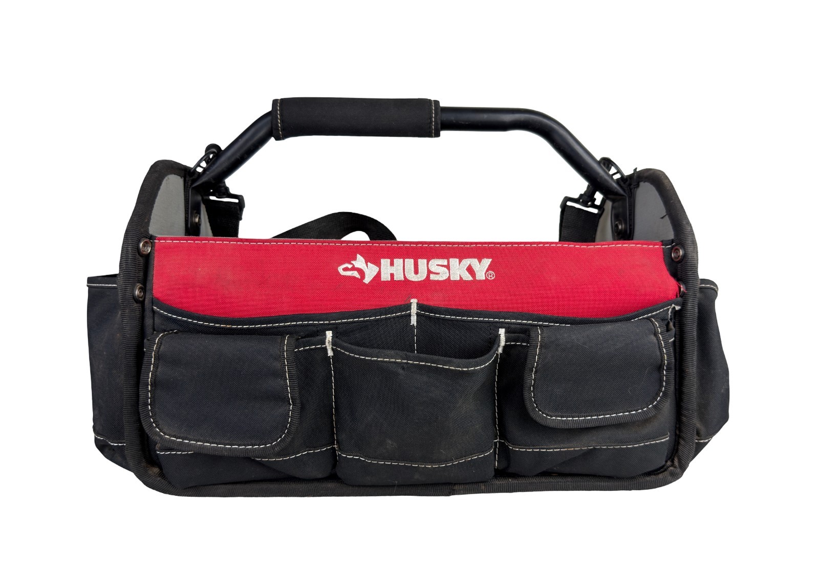Husky Tool Bag 17″ Open Top Padded Handle Weatherproof Lots of Pockets!!