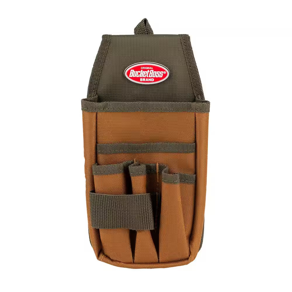5 In. 5-Pocket Utility Tool Belt Pouch with Flap Fit