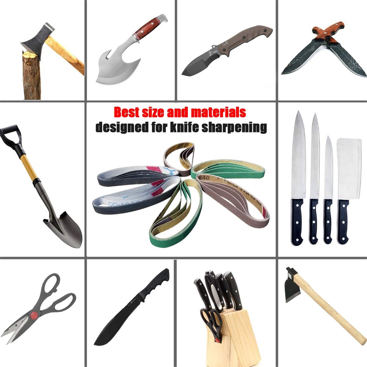 24 Pcs 1/2″ x 12″ Replacement Belt Kit for Work Sharp Original Knife & Tool Shar