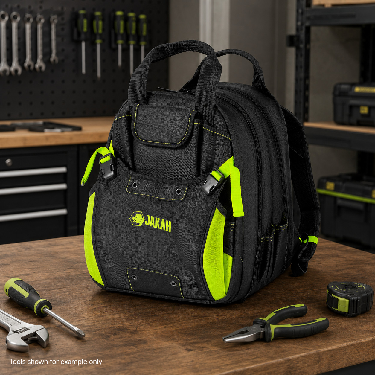 42 Pocket Tool Backpack Waterproof Bottom Electrician Organizer Bag Green