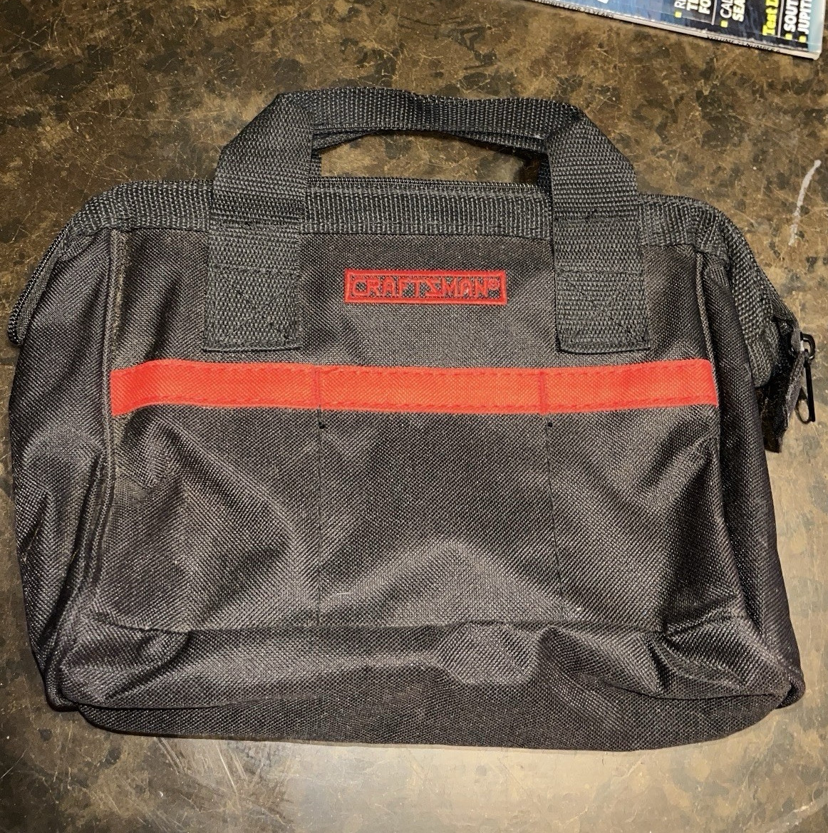 Craftsman Black/Red Fabric Tool Bag Zipper Closure Carry Handle