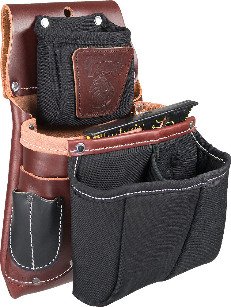 Occidental Leather 5564 Belt-Worn Fastener Bag with Divided Nylon Double Bag