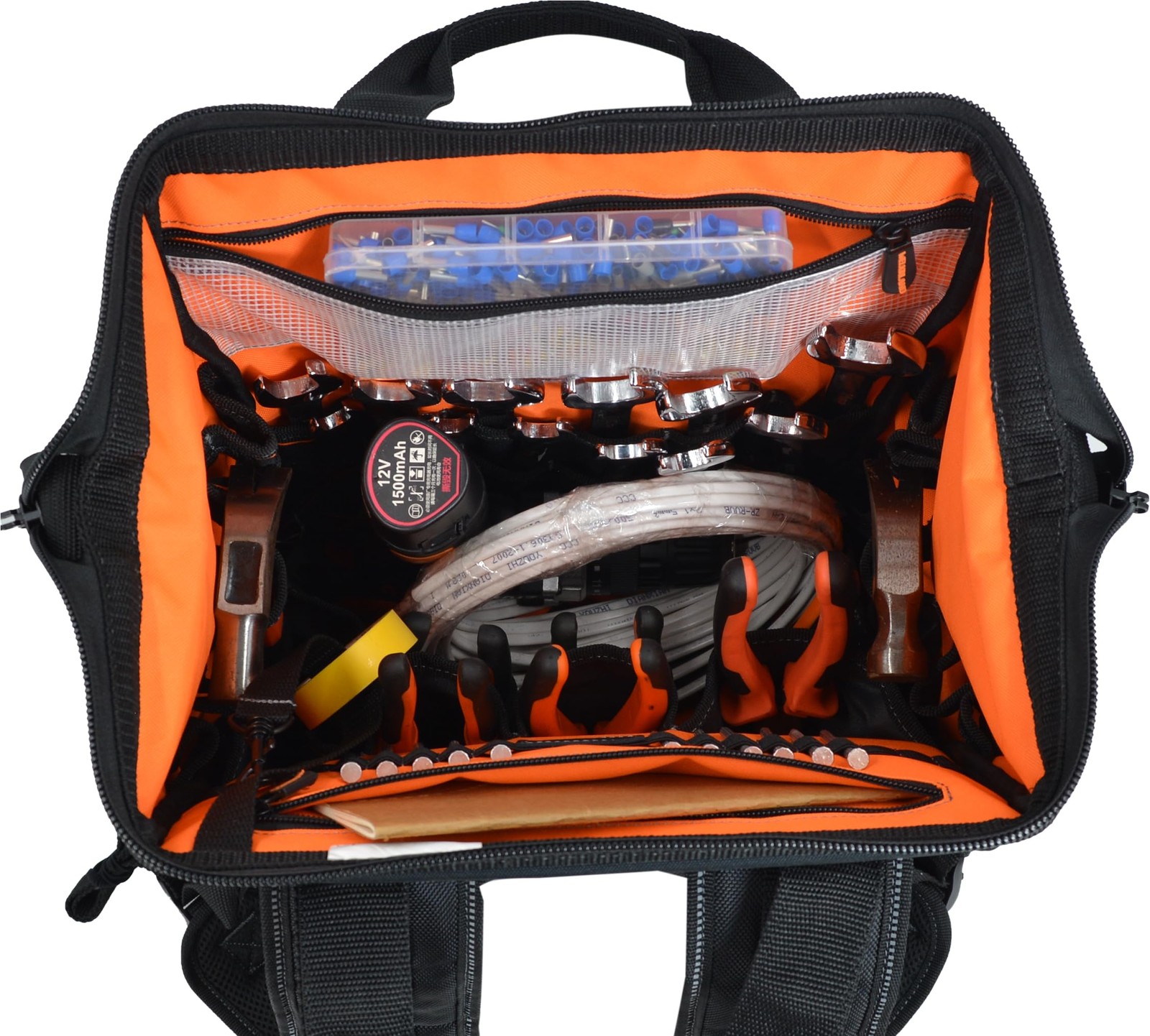55-Pockets Tool backpack, Tool bag backpack, Backpack tool bag, Tool back pac…