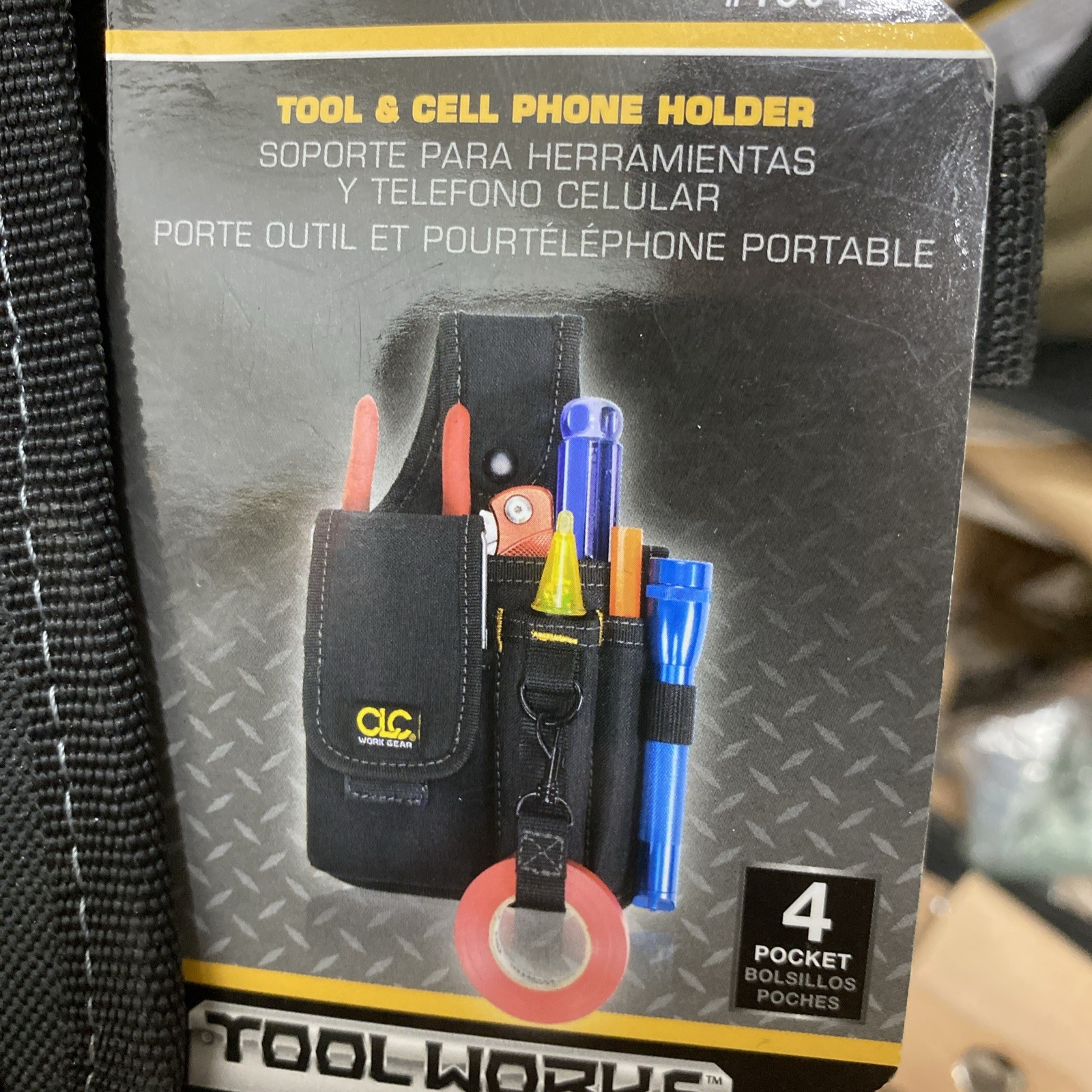 CLC Custom Leathercraft 1501 Fabric 4 Pocket Tool & Cell Phone Holder With Belt