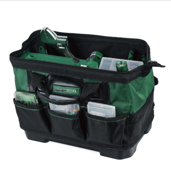 Masterforce Tool Bag with Plastic Reinforced Bottom Heavy Duty Bag 14″