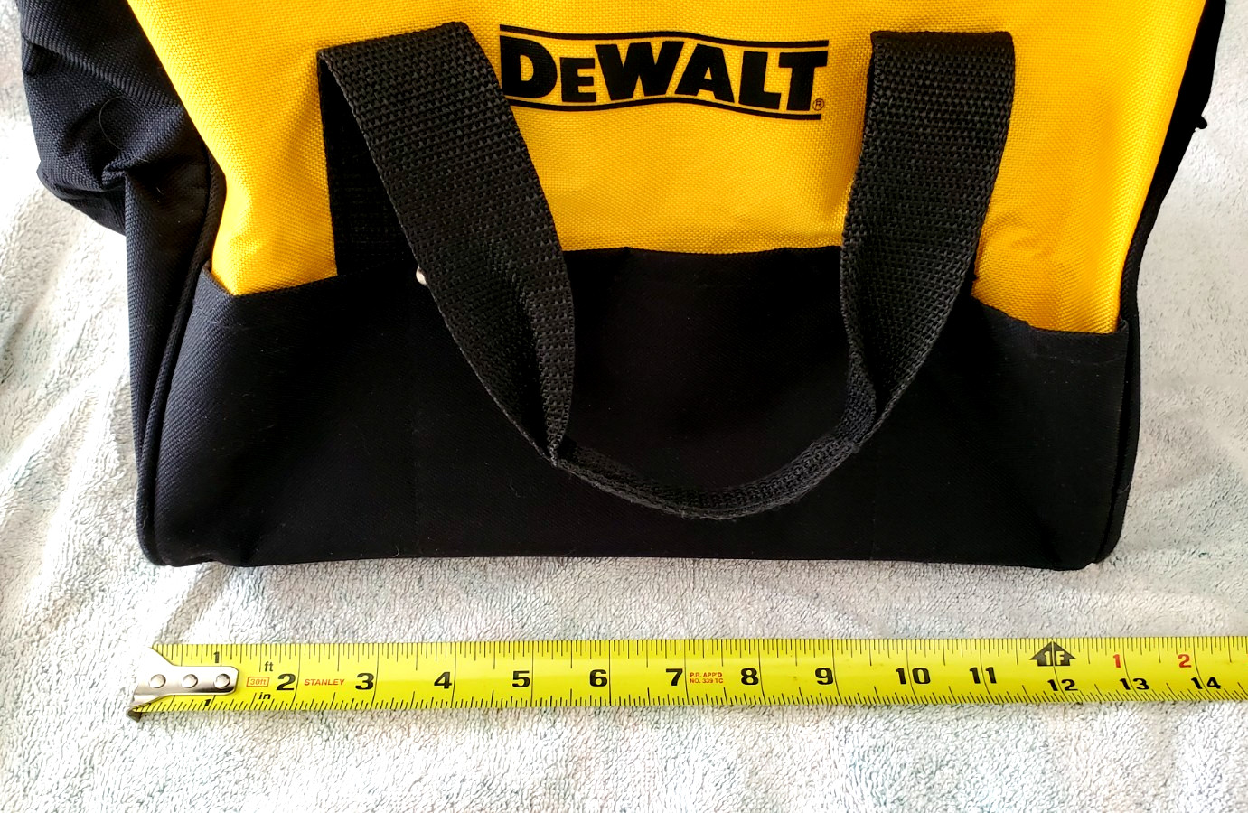 Genuine Dewalt Heavy Duty Ballistic Black Yellow Nylon Tool Bag 13” x 9” x 10”