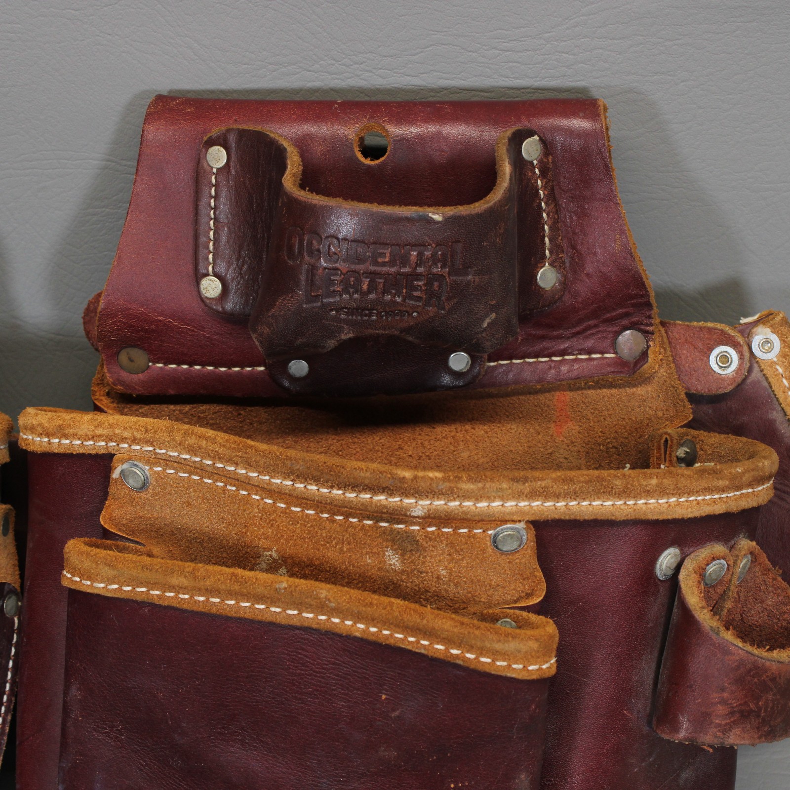 Occidental Carpenter’s Leather Tool Belt & Pouches 5018, 5060, Med. Belt