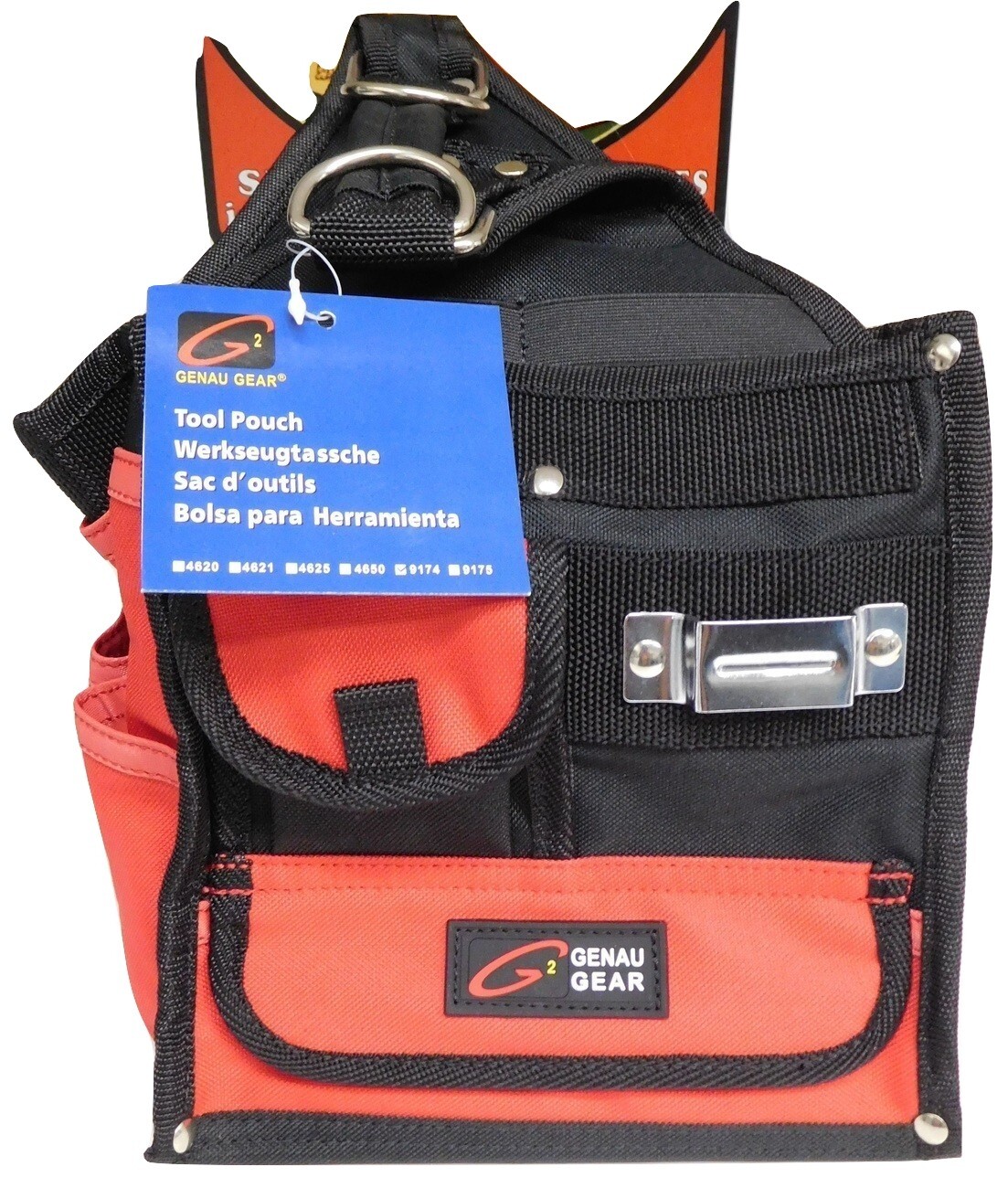 Genau Gear 9174 Square Maintenance Tool Holder Bag 17 Pockets Black / Red