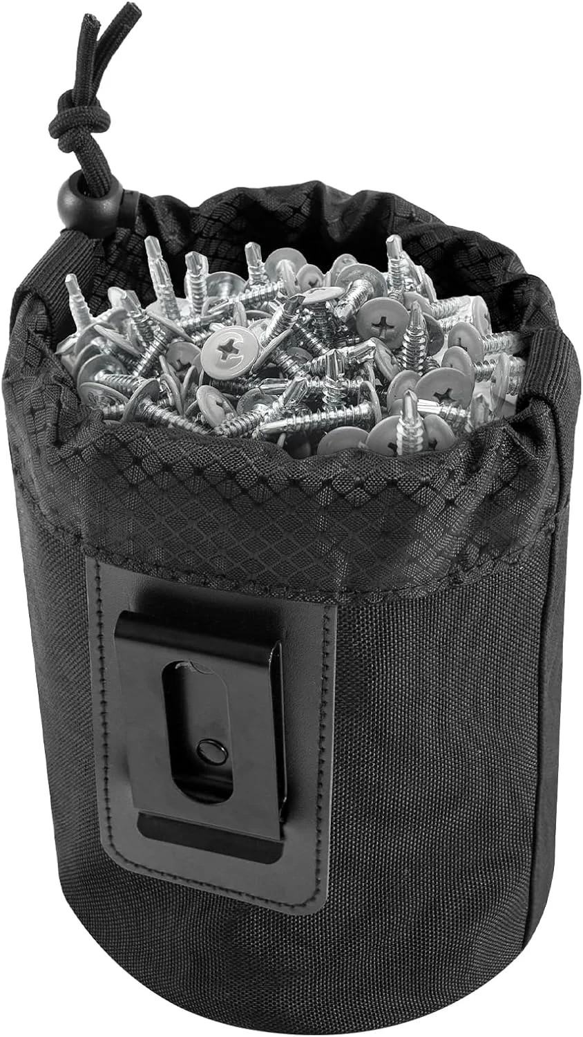 Nail/Screw Work Pouch, Metal Clip-On Tool Pouch for Tools Screws and Nails