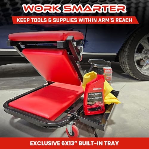 40″ Mechanics Creeper Z fold with Side Tool Tray, 3 in 1 Low Profile,7pc-2.5″