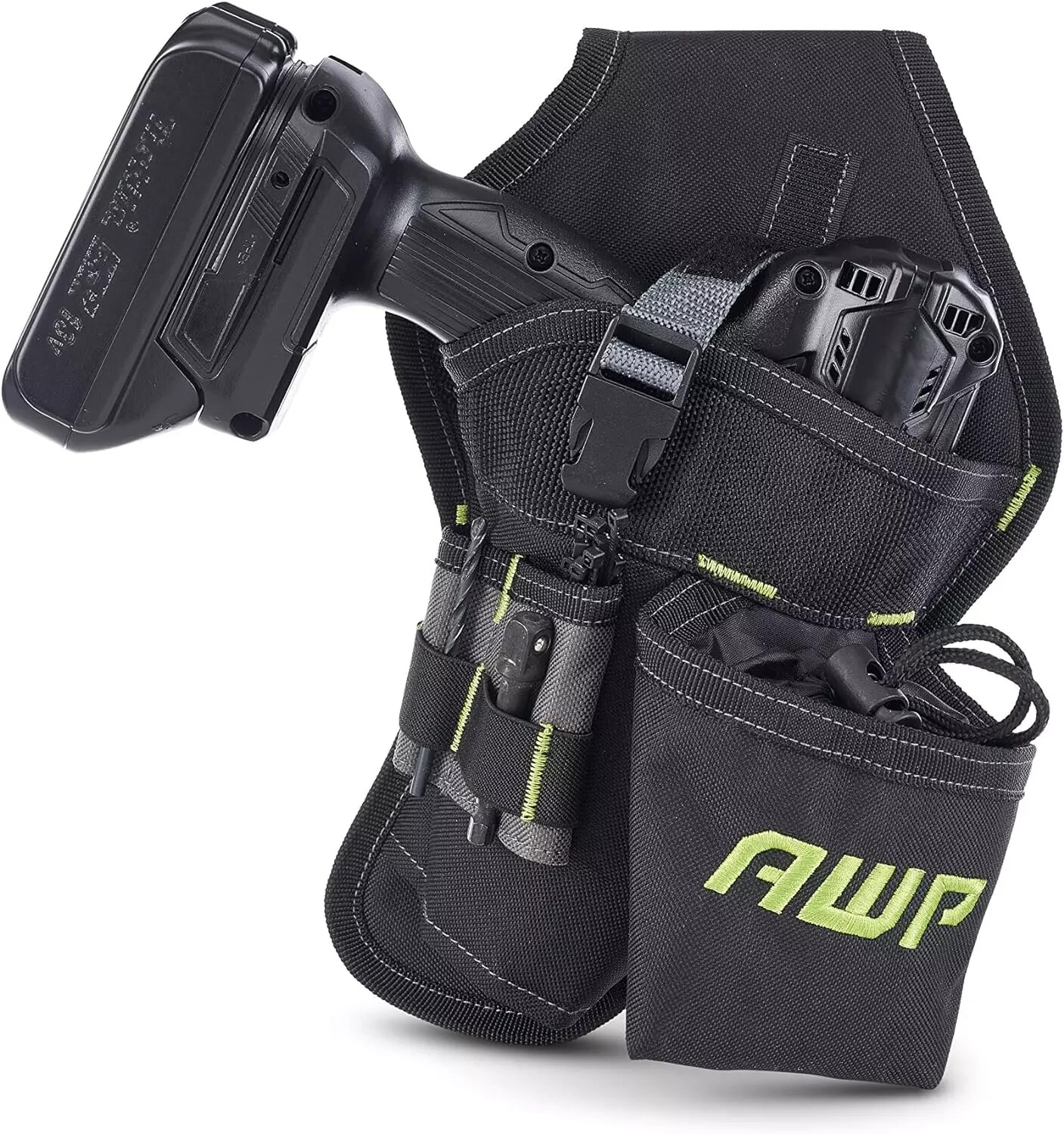 AWP Angled Drill Holster | Heavy-Duty Polyester Drill Holster Designed to Sit on