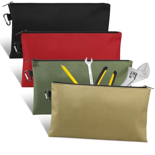 4 Pack Premium Tool Pouch Zipper Bags – 12″ with Zipper – Tool Bag