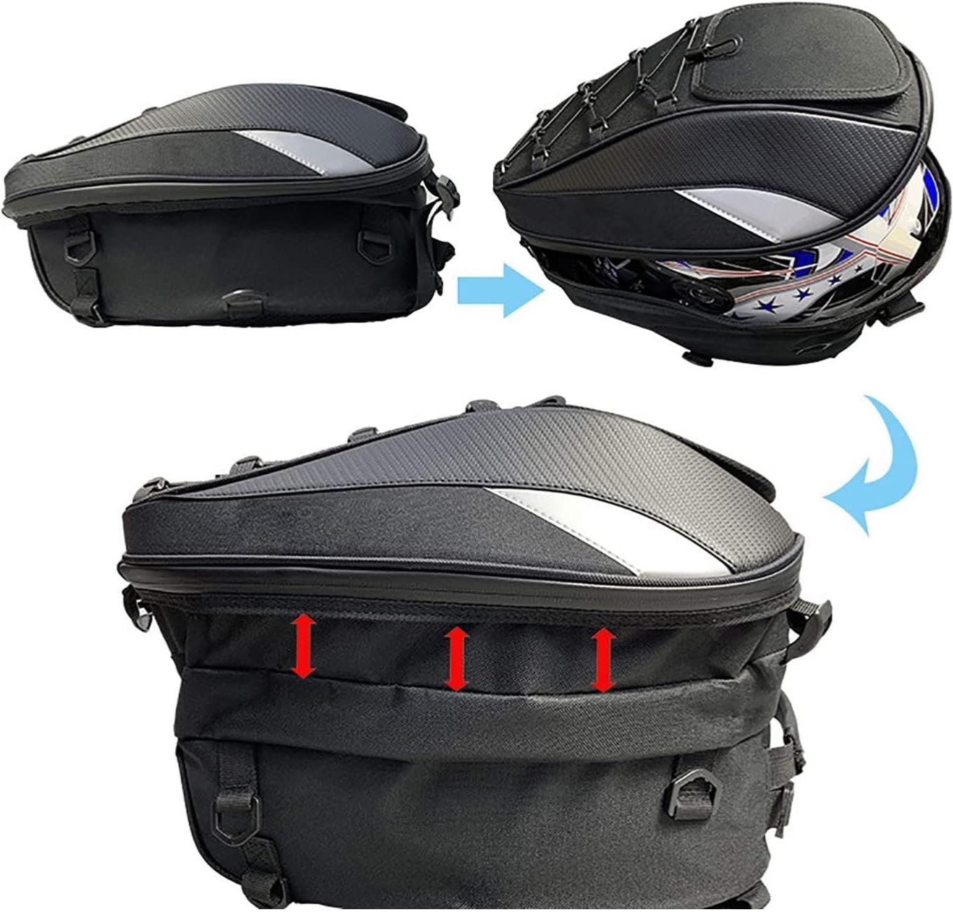 Motorcycle Tail/Seat Bag – Dual Use Waterproof Helmet Bag for Motorbike