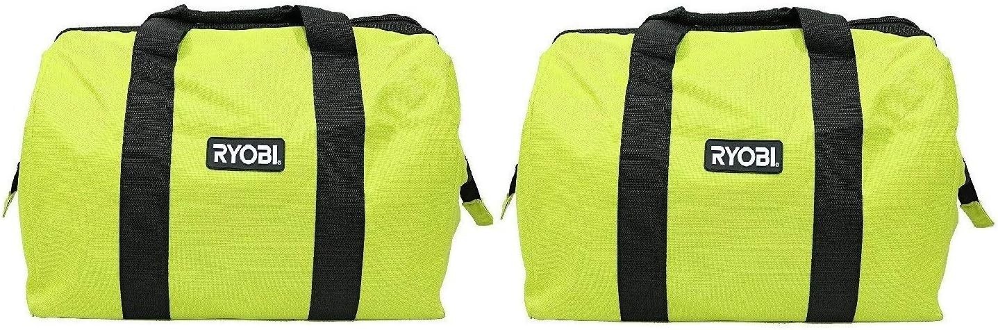 Ryobi Genuine OEM (2) Green Wide Mouth Collapsible Contractor Bags Full Zipper
