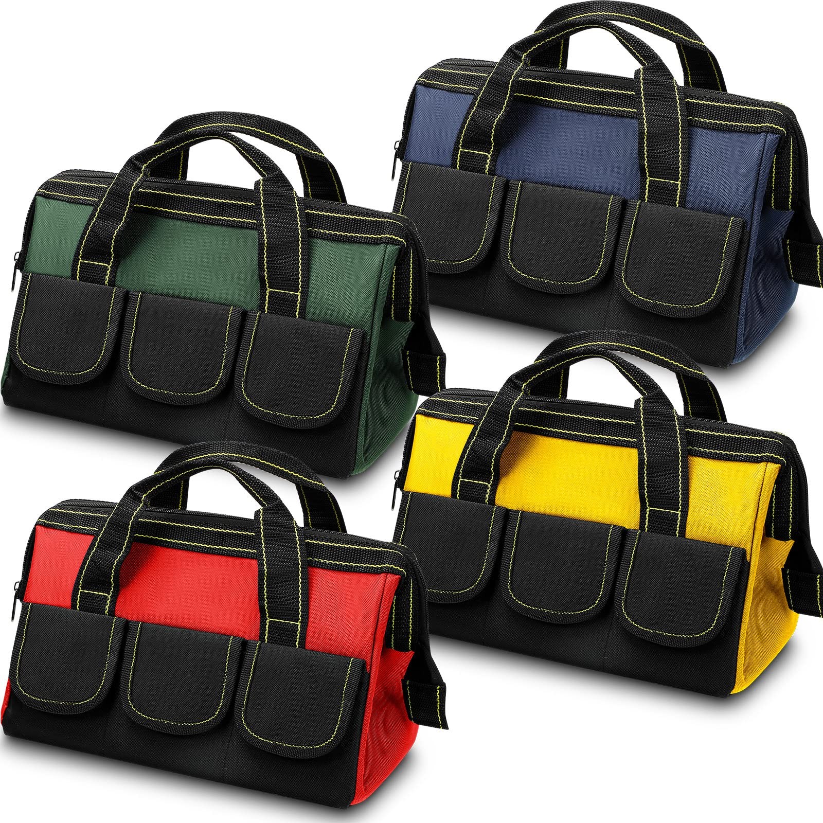 13 inch Waterproof Tool Bag 4 PCS Wide Mouth Multi-Pocket Storage Organizer