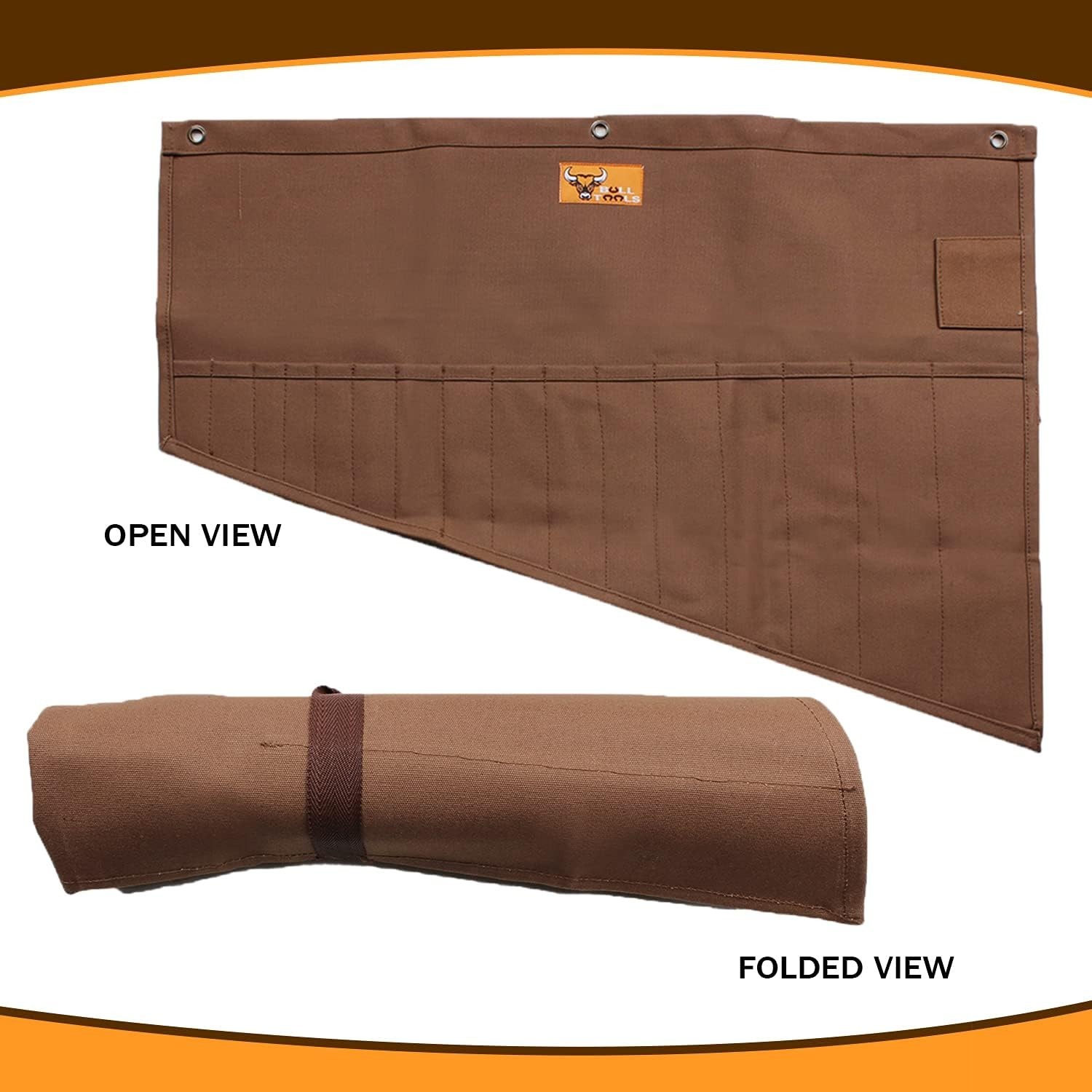 Roll Up Tool Bag Organizer 16 Pockets Heavy Duty Cotton Duck Canvas