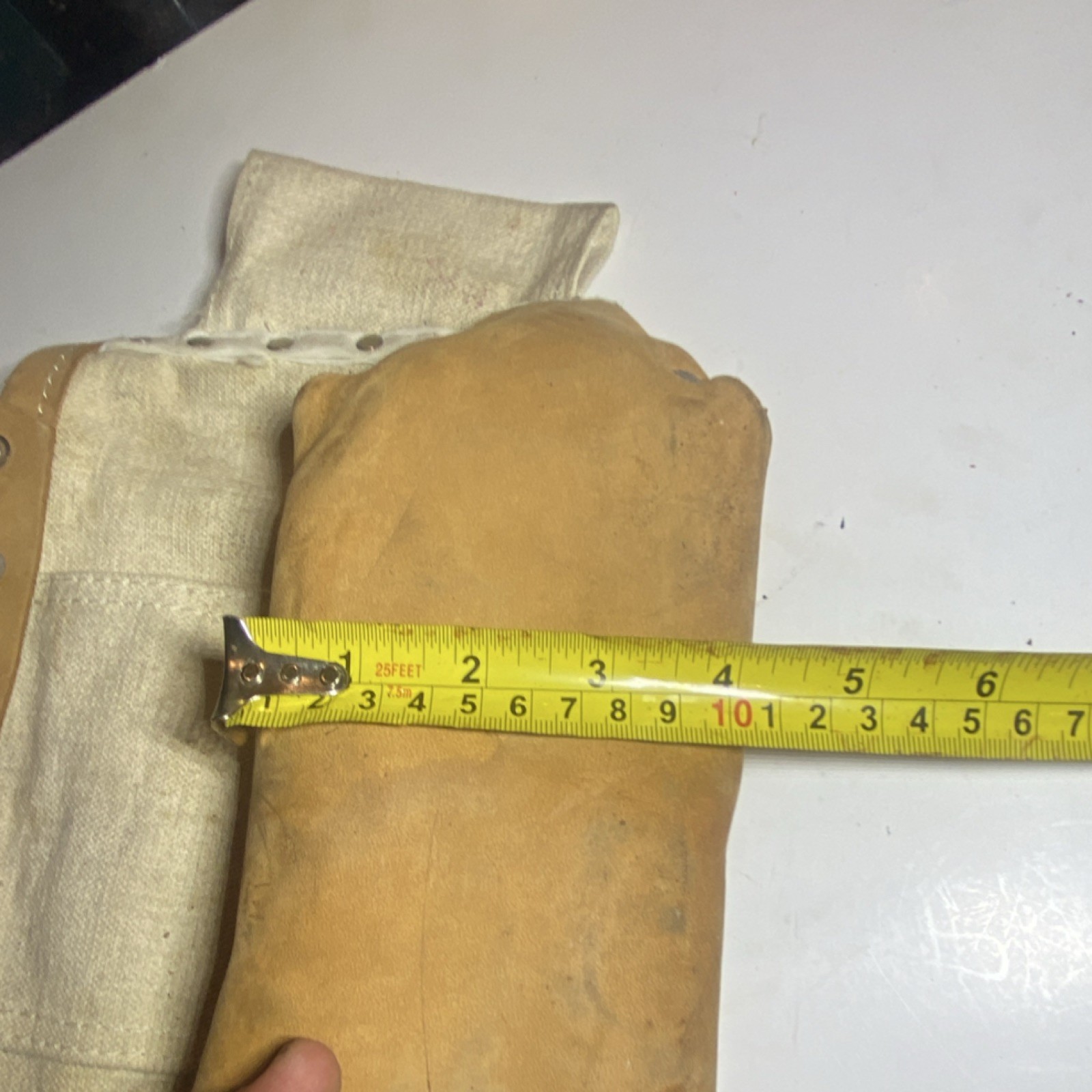AWP Canvas Leather Tool Pouch Beige Brown With Handle Leather Trim 10×10 in