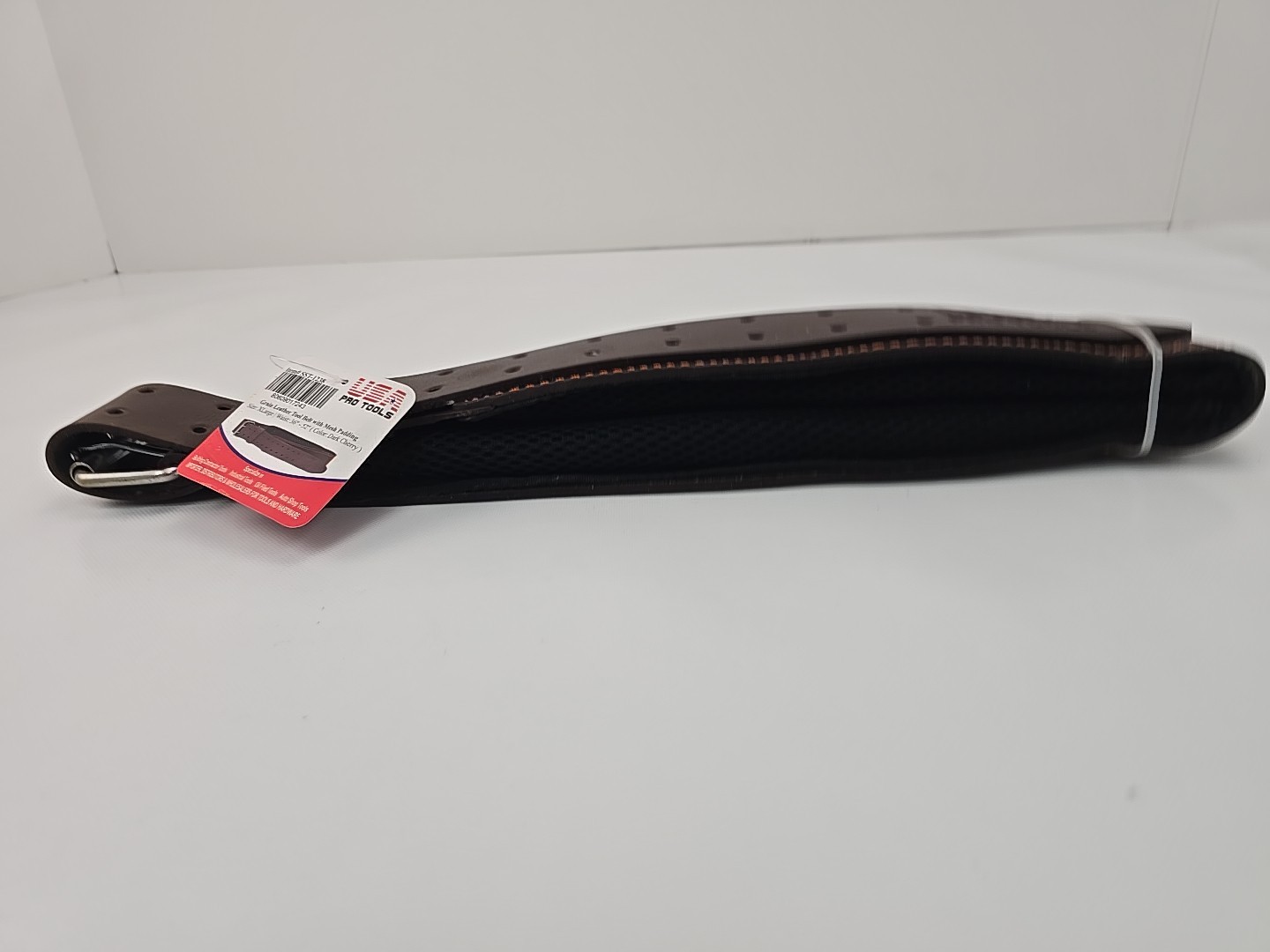 USA PRO TOOLS GRAIN LEATHER TOOL BELT WITH MESH PADDING SIZE XL WAIST 36-52