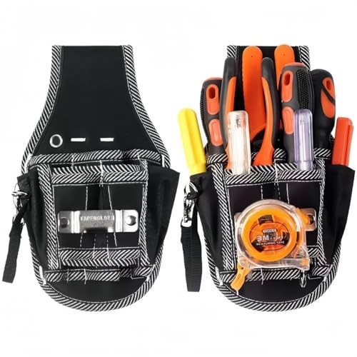 Professional Tool Pouch with 7 Pockets – Oxford Canvas Small Tool Bags – Size 0