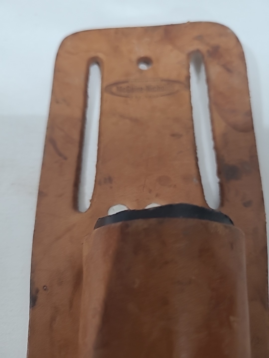 VINTAGE NICHOLAS UTILITY KNIFE CONSTRUCTION POUCH SADDLE 100% LEATHER 453R