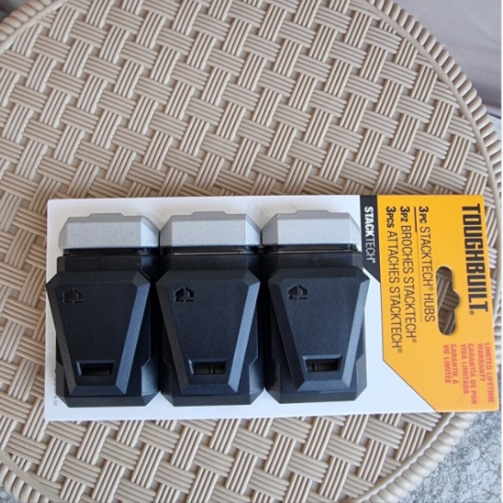 ToughBuilt 3 Piece StackTech Hubs used with ClipTech pouches TB-B1S3-A-50