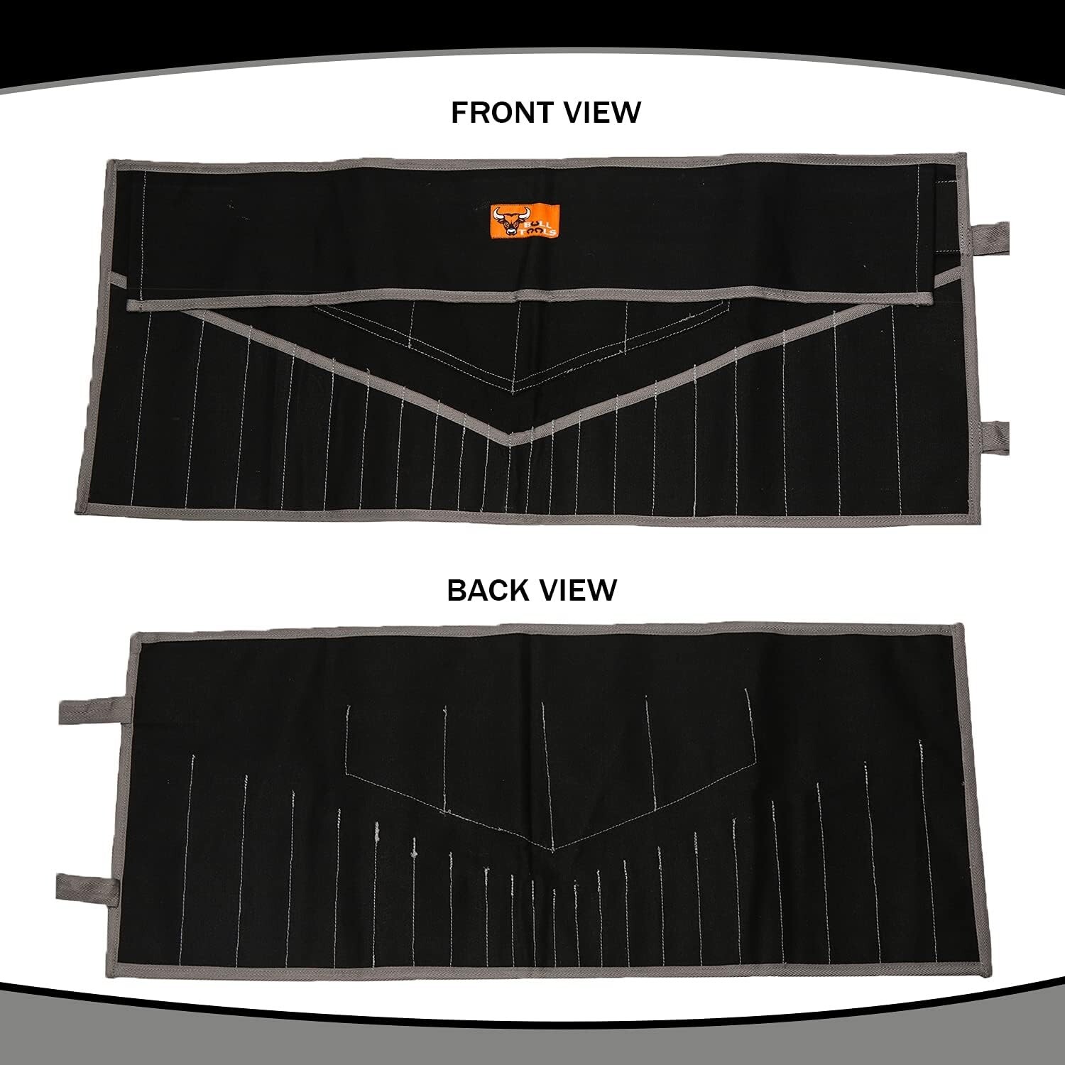 26-Pocket Handcrafted Waterproof Tool Bag – Black Heavyweight Duck Canvas