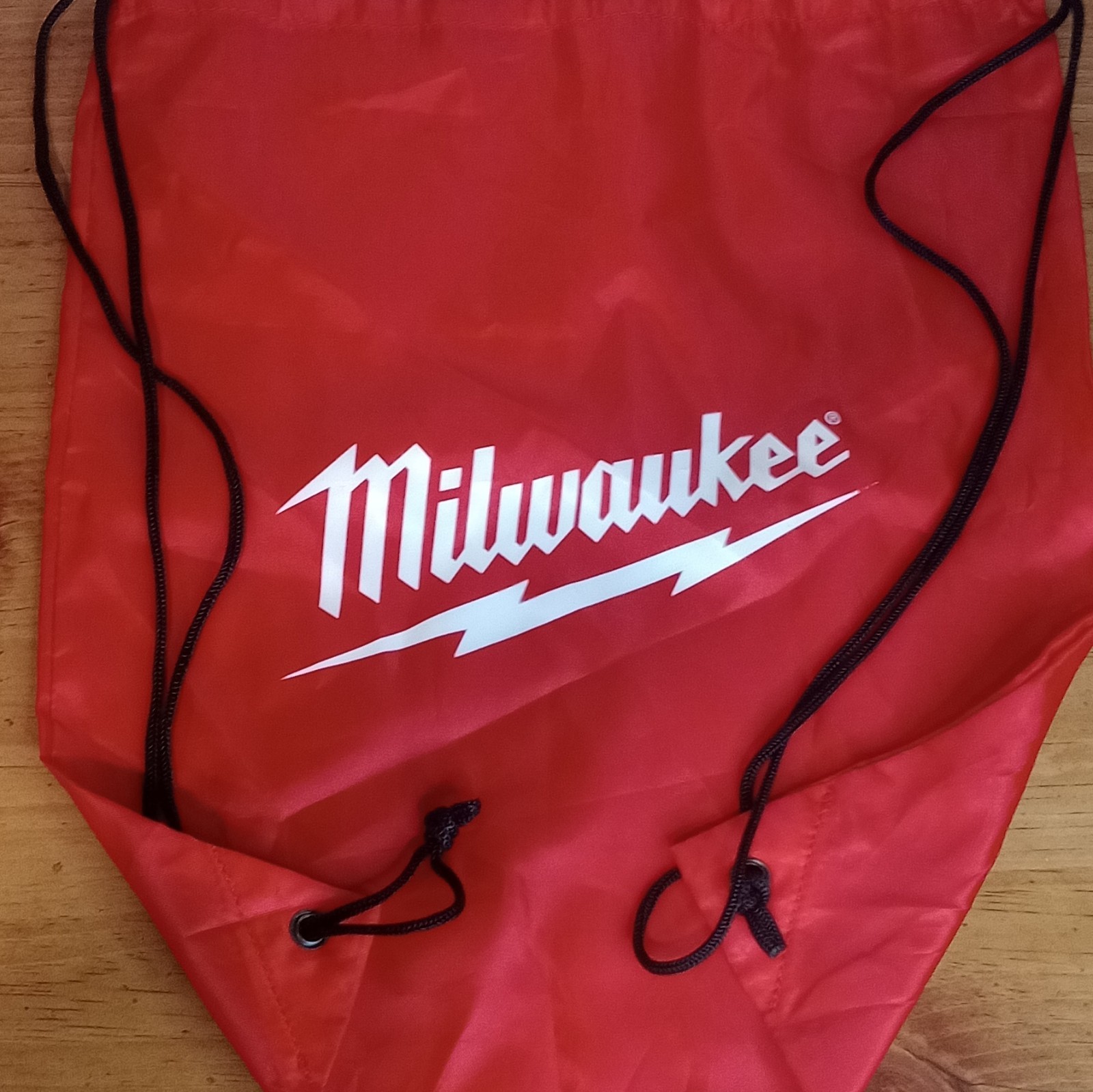 Milwaukee Red/Black Drawstring Tool Bag Sack Backpack w/ Cord Straps