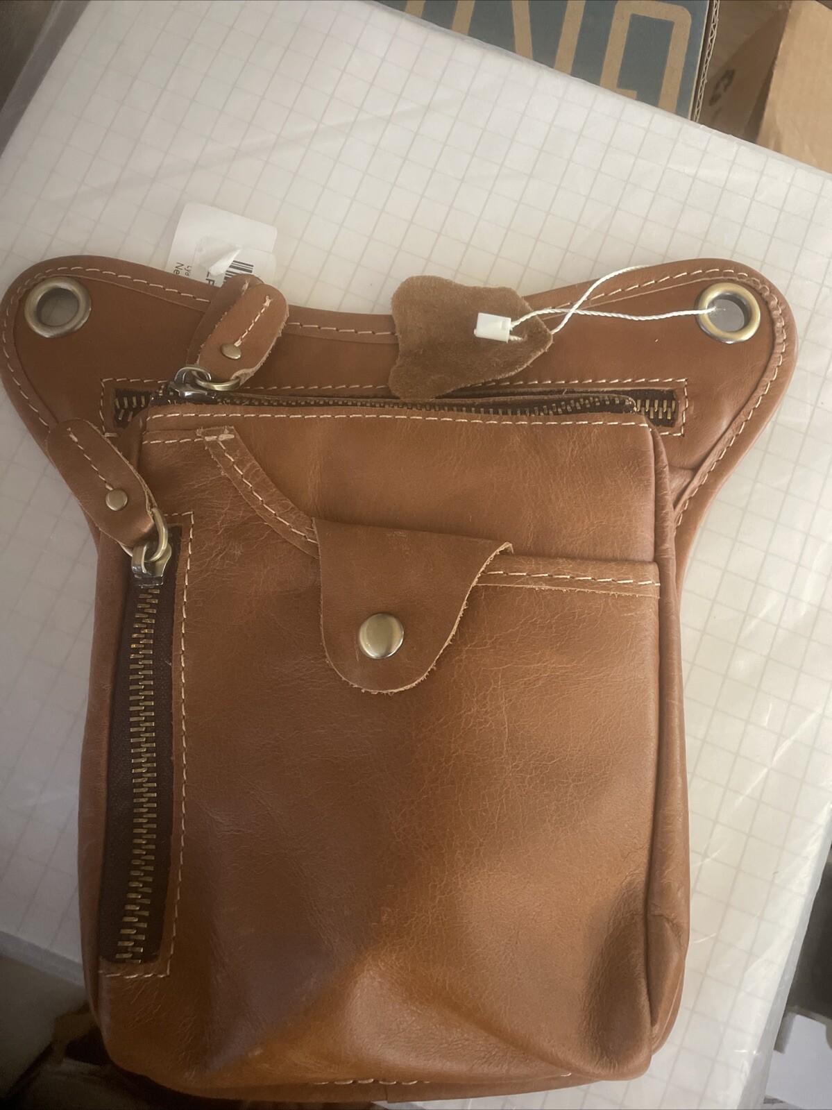 Professional Barber Hair Stylist Belt Bag Tool Bag Pouch Natural Leather Brown
